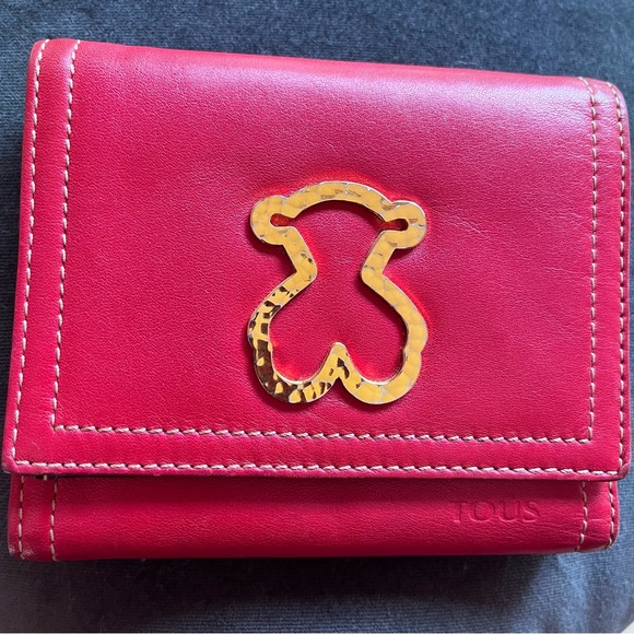 Tous Vintage Red Leather Logo Wallet - Picture 2 of 12